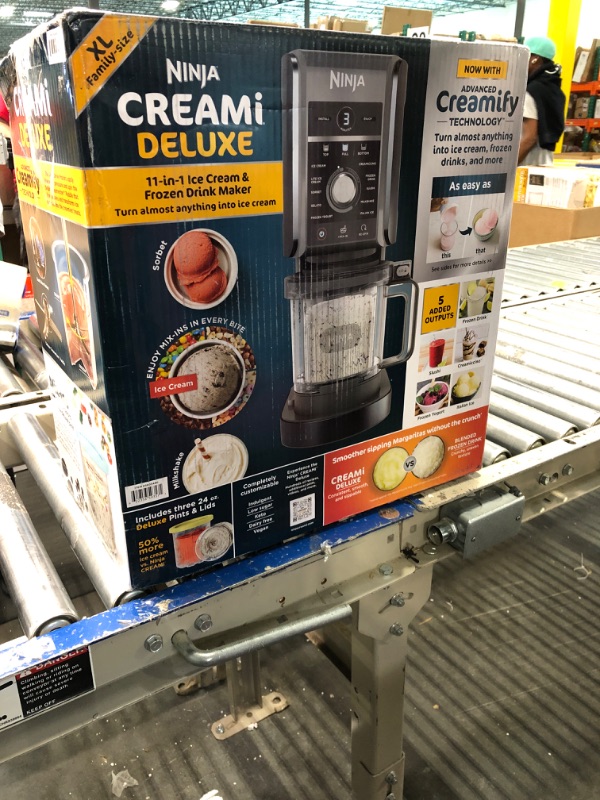 Photo 2 of **MISSING PIECES** Ninja NC501 CREAMi Deluxe 11-in-1 Ice Cream & Frozen Treat Maker for Ice Cream, Sorbet, Milkshakes, Frozen Drinks & More, 11 Programs, Perfect for Kids, Silver, 11 Functions + (2) 24 oz. Pints