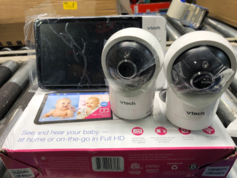 Photo 5 of ***SOLD AS PARTS*** 
VTech RM7764-2HD 1080p Smart WiFi Remote Access 2Camera BabyMonitor, 360° Pan&Tilt, 10X Zoom, 7” 720p HD Display, HD NightVision, Soothing Sounds, 2-Way Talk, Temperature&Motion Detection, iOS&Android 2 Camera