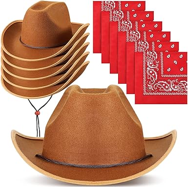 Photo 1 of Unittype 12 Pieces Kids Cowboy Hat Party Bulk Western Cowboy Hat with Cowboy Paisley 
 (NO  Bandana) Birthday Cosplay Party Supplies
