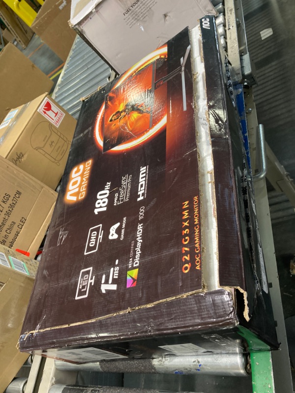 Photo 1 of AOC Q27G3XMN 27" QHD 2560x1440 Gaming Monitor with Mini-LED Backlight, 180Hz 1ms, Adaptive-Sync, VESA DisplayHDR 1000, Height Adjustable, 3-Year Zero-Bright-dot 27" QHD | VA | Mini-LED 180Hz Low Latency