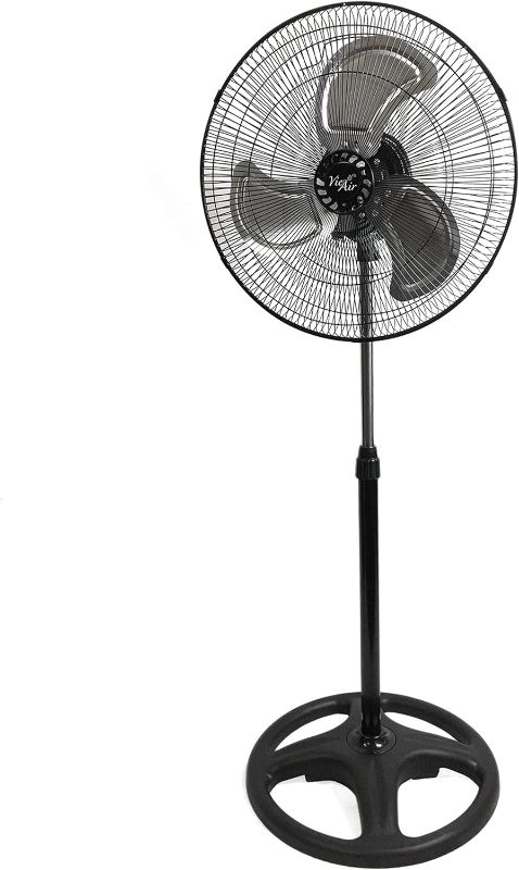 Photo 1 of 
Roll over image to zoom in


Vie Air 18 Inch Industrial Heavy Duty Pedestal Oscillating Metal Stand Fan, Black