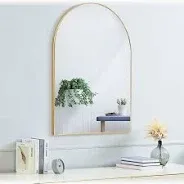 Photo 1 of 20x30 Arch Mirror Rectangle Wall Mounted Metal Frame Mirrors for Entryway Bedroom Bathroom Living Room 20 30 24x36 inch Black Silver - Gold