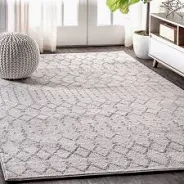 Photo 1 of ** USED**JONATHAN Y MOH101B-8 Moroccan Hype Boho Vintage Diamond 8 ft. x 10 ft. Area-Rug, Bohemian, Southwestern, Casual, Transitional, Pet Friendly, Non Shedding, Stain Resistant, Easy-Cleaning, Cream/Gray ** not exact photo** 