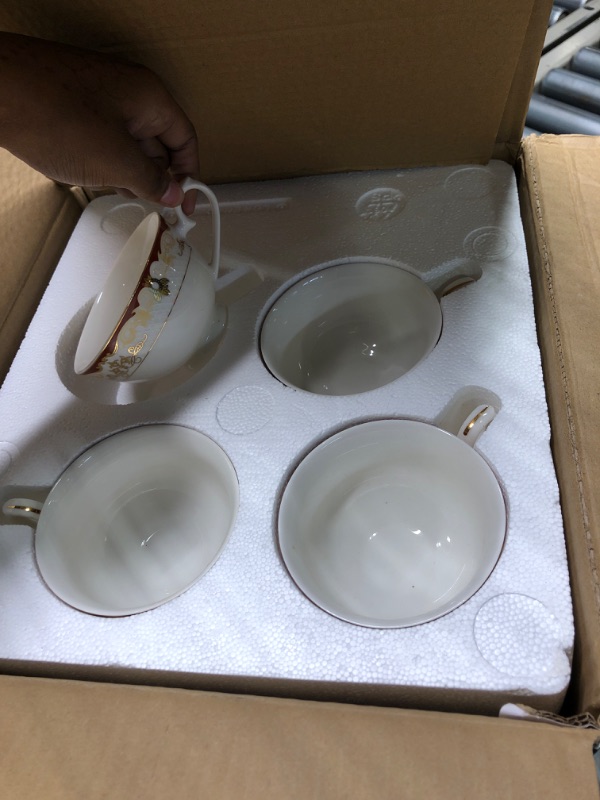Photo 1 of 24 Piece Dinnerware Set-Bone China, Service for 4 by Lorren Home Trends
