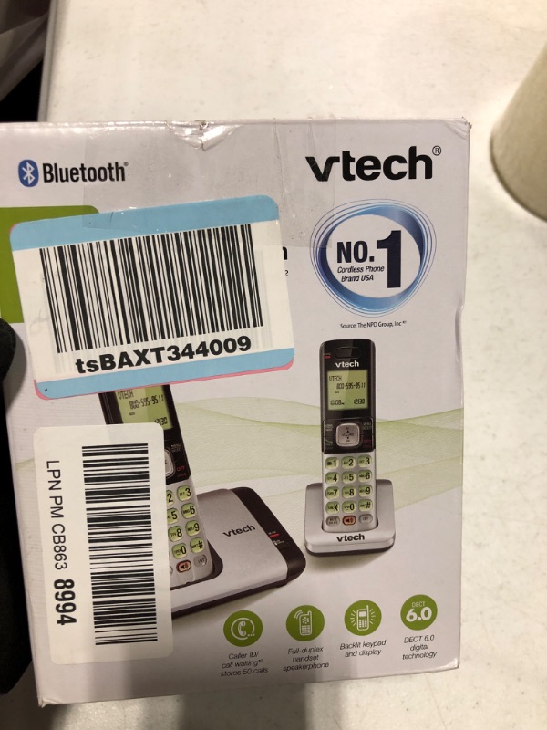 Photo 3 of VTech 2-Handset Cordless Telephone, Silver/Black (CS5119-2)