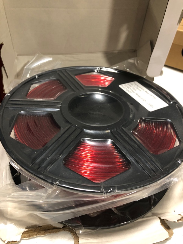 Photo 2 of YOYI YOYI 3D Printer Filament,PETG Filament 1.75mm 2.2lbs(1kg) Spool, Dimensional Accuracy +/- 0.03 mm,100% New Raw Material(Red? Transparent Red PETG