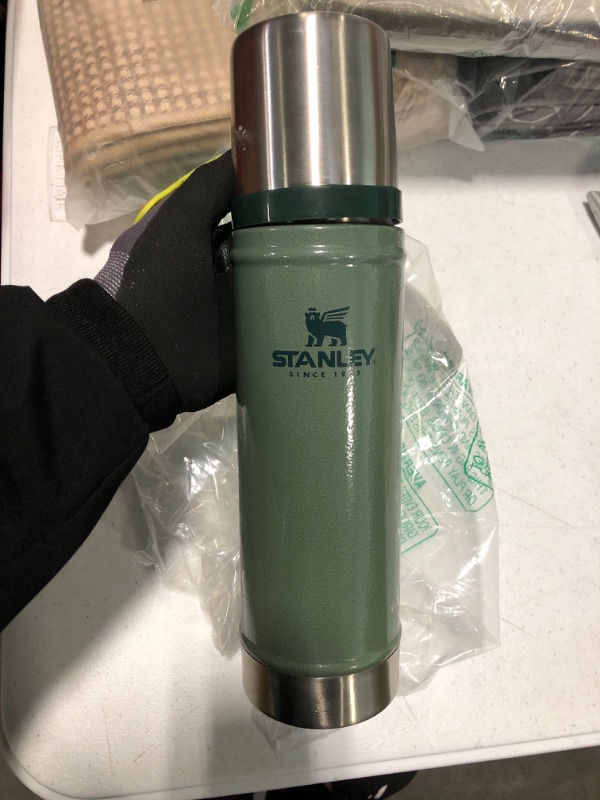 Photo 2 of Stanley Classic Vacuum Insulated Wide Mouth Bottle Hammertone Green 20 Oz 