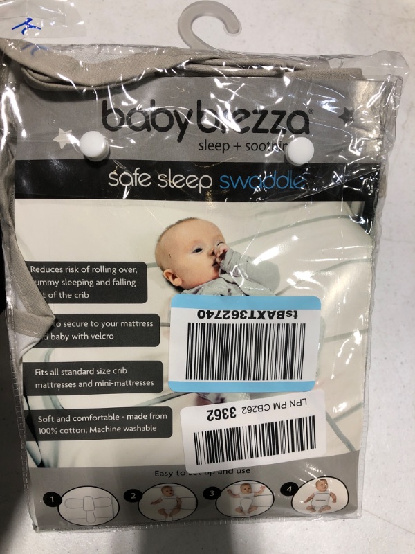 Photo 1 of Baby Brezza Safe Sleep Swaddle Blanket for Crib Safety for Newborns and Infants – Safe, Anti-Rollover Blanket, White