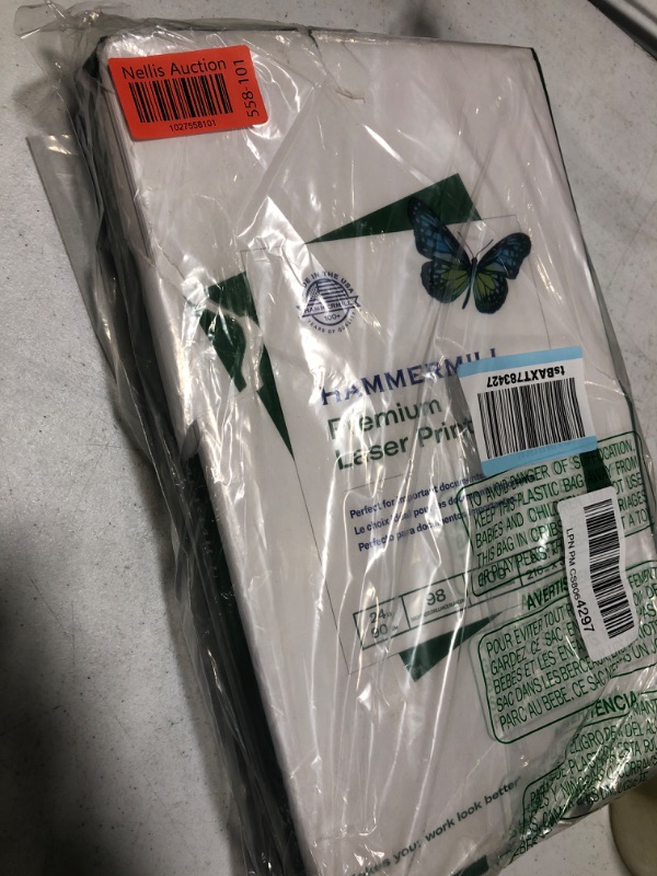 Photo 1 of Hammermill Printer Paper, Premium Laser Print 24 lb, 8.5 x 14-1 Ream (500 Sheets) - 98 Bright, Made in the USA, 104612 1 Ream | 500 Sheets Legal (8.5x14)