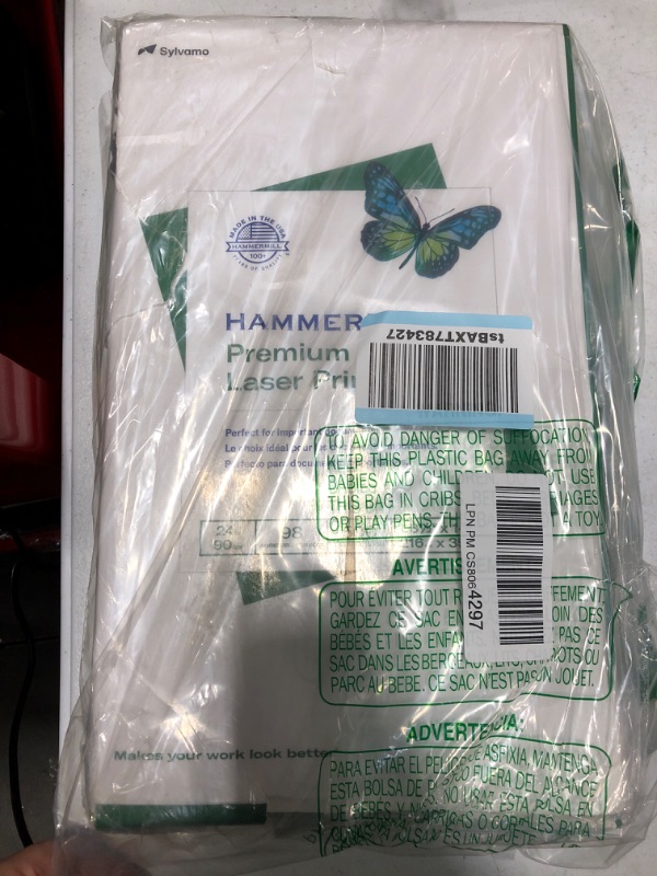Photo 1 of Hammermill Printer Paper, Premium Laser Print 24 lb, 8.5 x 14-1 Ream (500 Sheets) - 98 Bright, Made in the USA, 104612 1 Ream | 500 Sheets Legal (8.5x14)