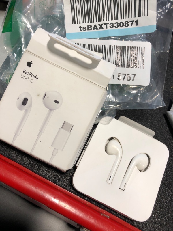 Photo 1 of Apple EarPods Headphones with USB-C Plug, Wired Ear Buds with Built-in Remote to Control Music, Phone Calls, and Volume