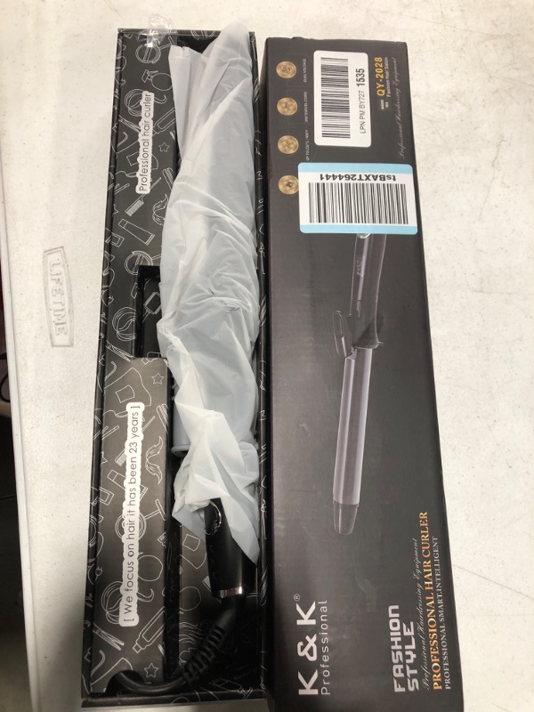 Photo 2 of 1 1/4 Inch Curling Iron with Clipped Tourmaline Ceramic Barrel Professional 1.25 Inch Hair Curler up to 450°F Dual Voltage for Traveling 60 Mins Auto Off Suit for Different (Black, 1.25 Inch) 1.25 Inch Black