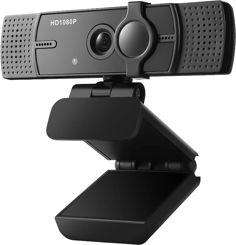 Photo 1 of Webcam with Microphone, No Distortion Privacy Cover 1080P USB Camera Plug Play Mic Full Ultra HD Web Camera Video Cam Calling Conferencing Streaming for PC/Desktop/Computer/Mac/Laptop/MacBook