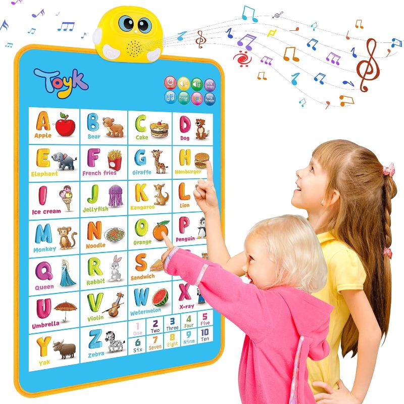 Photo 1 of Electronic Alphabet Wall Chart, Talking ABC, 123s, Music Poster, Interactive Educational Toddler Toy, Gifts for Age 1 2 3 4 5 Year Old Boys Girls, Kids Fun Learning at Daycare, Preschool, Kindergarten