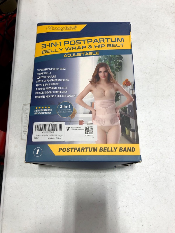 Photo 3 of 3 in 1 Postpartum Belly Band - Postpartum Belly Support Recovery Wrap, After Birth Brace, Slimming Girdles, Body Shaper Waist Shapewear, Post Surgery Pregnancy Belly Support Band (XXL, Beige) Beige XXL