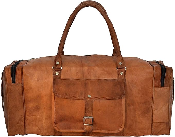 Photo 1 of 22 Inch Square Duffel Travel Gym Sports Overnight Weekend Leather Bag Travelling Combo With Toiletry 