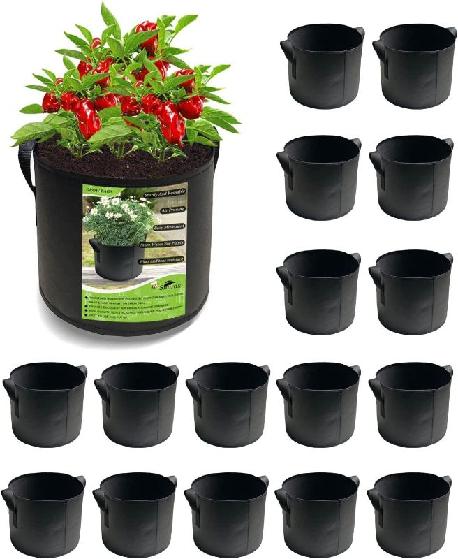 Photo 1 of 16 Pack 3 Gallon Plant Grow Bags with Handles, Washable Fabric Pot, Durable Reusable Raised Garden Bed for Vegetable, Easy Move Planting Container for Potato, Carrot, Onion, Tomato
