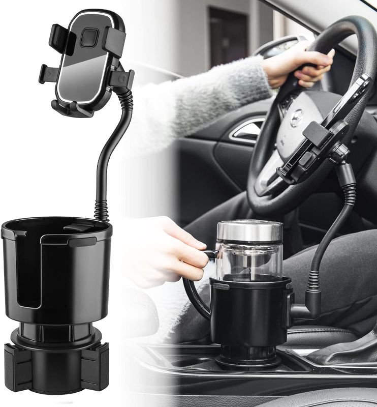 Photo 1 of [Upgraded 15in] TORRAS Magnetic Car Cup Holder Phone Mount Adjustable Gooseneck Cup Holder Phone Holder for Car Compatible with iPhone Samsung and All Cell Phones Bright Black