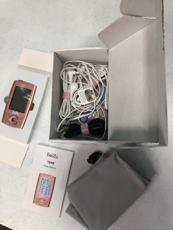 Photo 3 of Belifu Dual Channel TENS EMS Unit 24 Modes Muscle Stimulator for Pain Relief Therapy, Electronic Pulse Massager Muscle Massager with 10 Pads, Dust-Proof Drawstring Storage Bag Pink