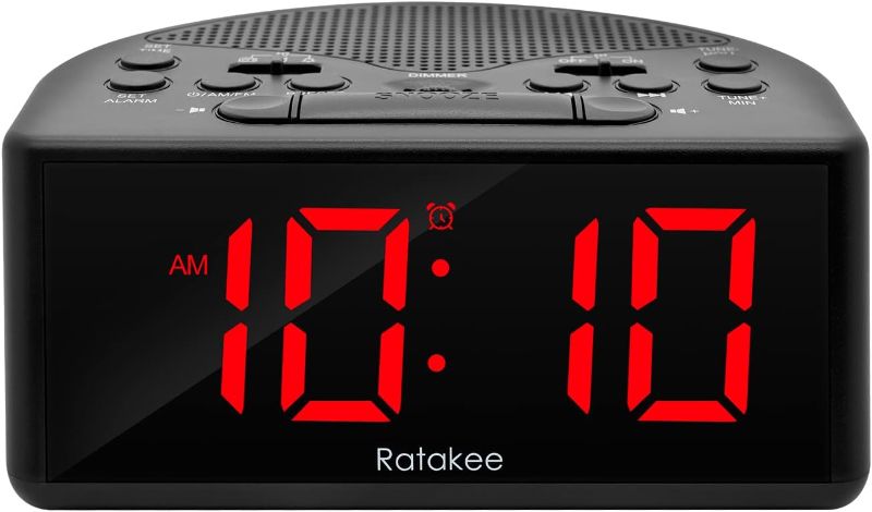 Photo 1 of Digital Alarm Clock Radio, AM/FM Radio with Preset and Sleep Timer- 1.4” LED Digits with Dimmer, Battery/Outlet Powered for Bedroom
