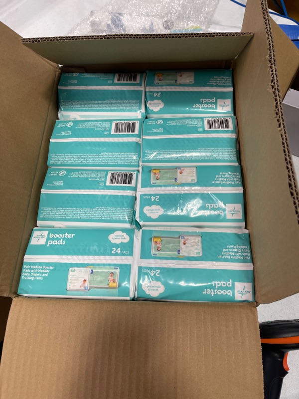Photo 1 of Medline Booster Pads with Adhesive, 192 Count, Baby Diaper Doubler for Overnight Use to Help Eliminate Leaks
