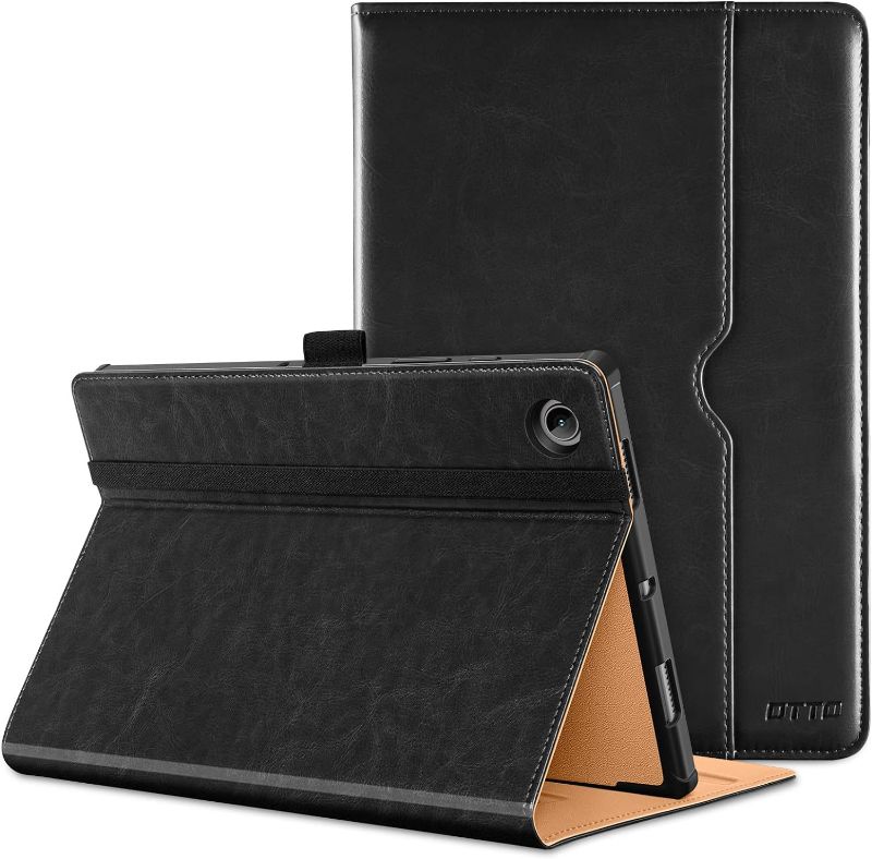 Photo 1 of DTTO for Samsung Galaxy Tab A8 10.5 inch Case 2022, Premium Leather Business Folio Stand Cover with Built-in Hand Strap for Samsung Galaxy Tab A8 10.5’’ 2022 Model [SM-X200/X205/X207], Black A-Black