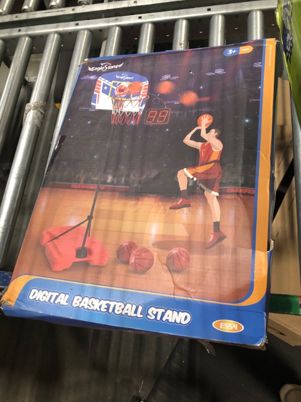 Photo 1 of Eaglestone Kids Basketball Hoop, Adjustable 2.9ft-6.2ft Toddler Basketball Hoop Toy for Kids Indoor Outdoor Mini Portable Basketball Goals, Sport Game Gifts for Age 3 4 5 6 7 8 9 Boys Girls Basketball Hoops With Stand