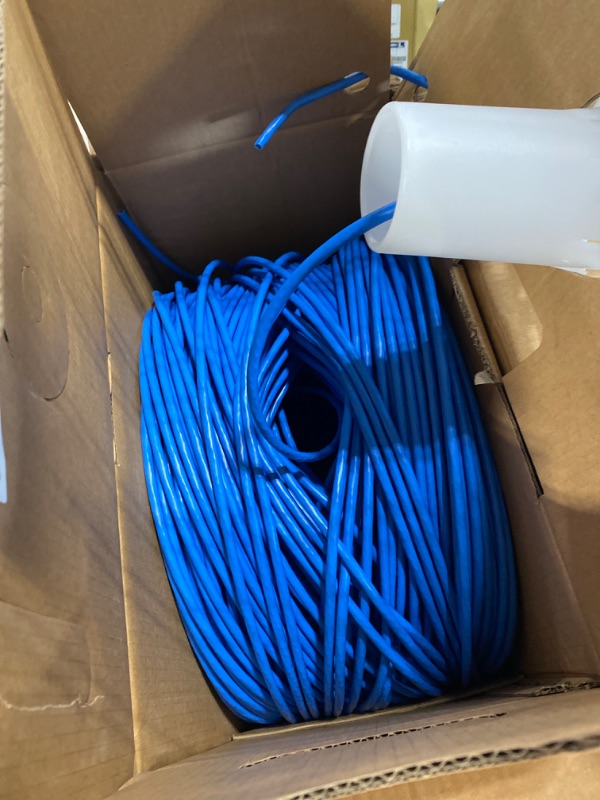 Photo 3 of CAT6 Plenum (CMP) Cable 1000FT | Network Analyzer Test Passed | 23AWG 4Pair, Solid 550MHz Network Cable 10Gigabit UTP, Available in Blue, White, Green, Gray, Black, Red & Yellow Color (Blue)