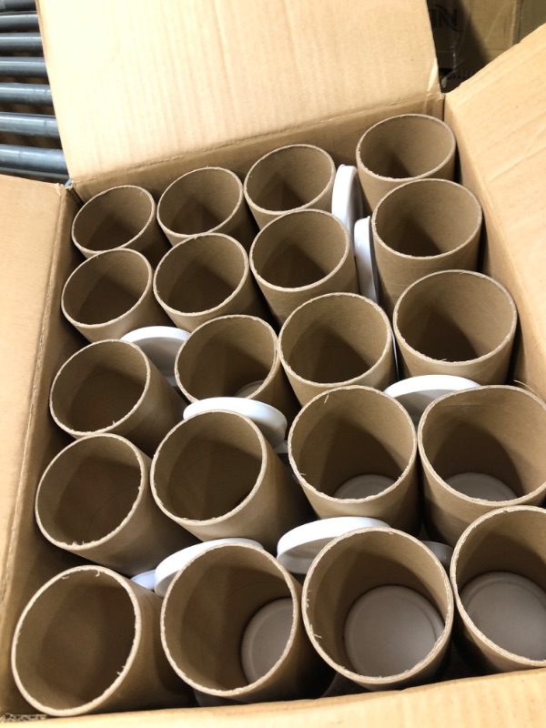 Photo 2 of 20 Pack Mailing Tubes with Caps Poster Holder Tube 3 x 6 Inch Round Cardboard Mailers for Artwork Advent Calendars Classroom Craft Shipping DIY Projects Gifts Packing Maps Packaging, Brown