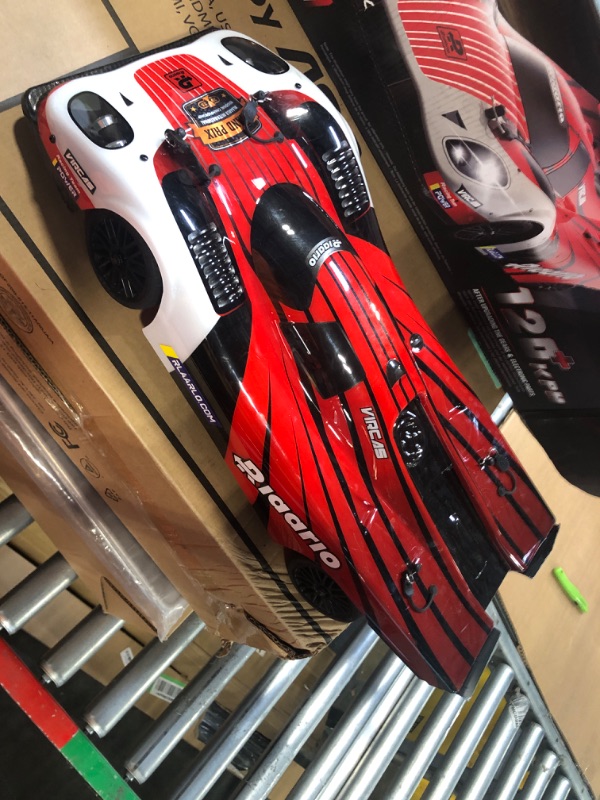 Photo 3 of AMORIL 1:10 Fast Brushless RC Cars,Top Speed 120KM/H Large Remote Control Cars with 6 Lights for Adults,4x4 On-Road Hobby Racing Vechile with Aluminum Shaft, Li-po Battery, Rubber Tire,Oil Shocks,Red
