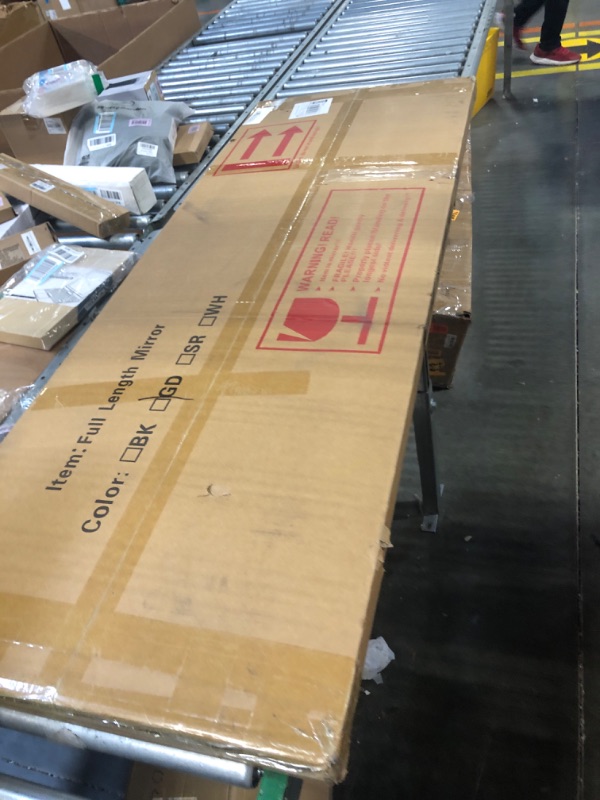 Photo 1 of BEAUTYPEAK GOLD Full Length Mirror, 65"x22" Rounded Corner Floor Mirror Standing Hanging or Leaning Against Wall Dressing Room Mirror Full Length GOLD 64x21