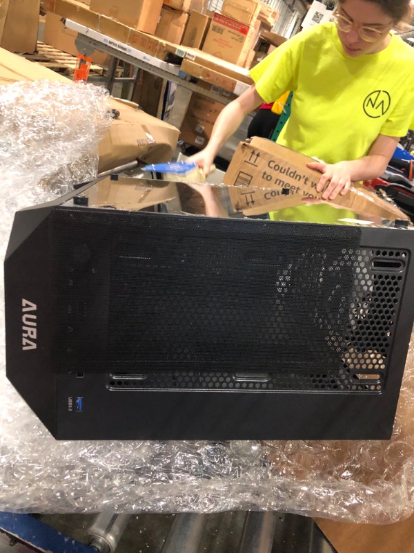Photo 1 of GAMDIAS ATX Mid Tower Gaming Computer PC Case with Side Tempered Glass, 4X 120mm ARGB Case Fans and Sync with 5V RGB Motherboard AURA GC1