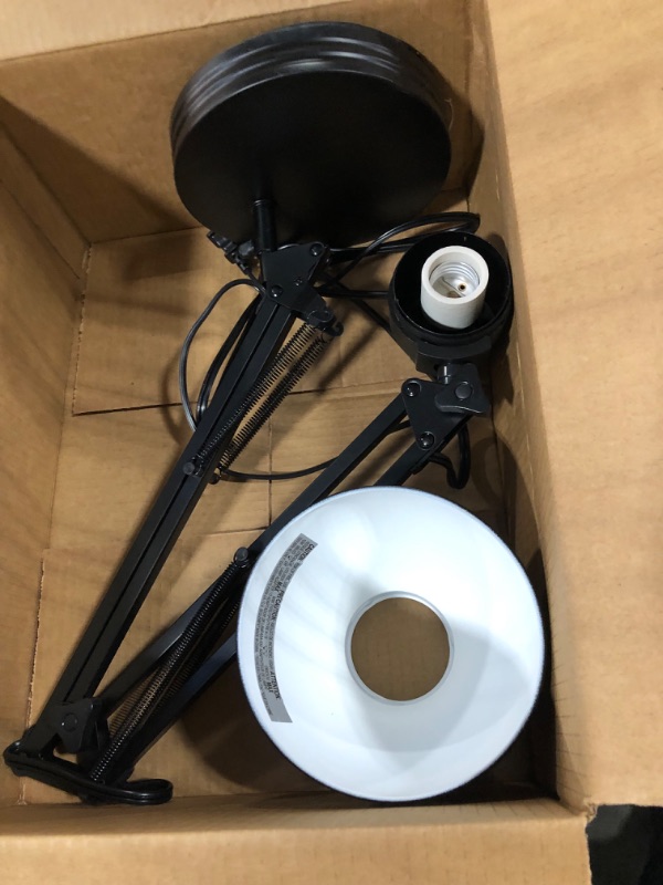 Photo 2 of ***NON FUNCTIONAL//SOLD AS PARTS*** 
TORCHSTAR Metal Desk Lamp with Clamp, Swing Arm , Architect Adjustable Gooseneck Table Lamp, Clip Desk Lights for Home Office, Work, Study, Reading, E26 Base, Multi-Joint, Black Black 1 unit