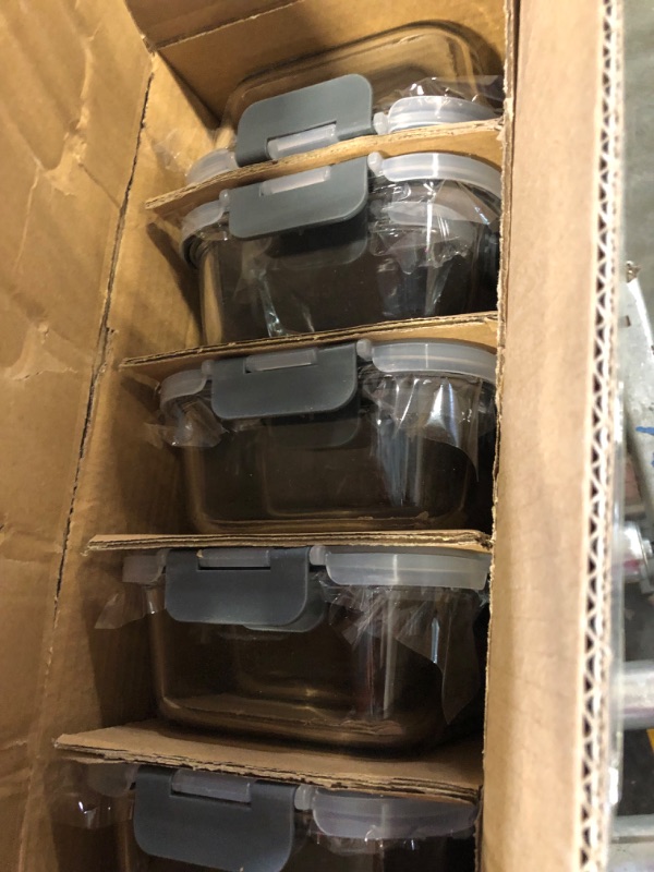 Photo 1 of 12-Pack, 22oz Glass Meal Prep Containers 2 Compartments, Airtight Glass Food Storage Containers Lunch Bento Boxes with Lids

