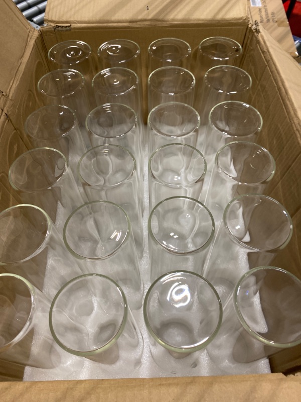 Photo 1 of 24 Pcs Glass Cylinder Vases for Centerpieces Bulk Floating Candle Holders Glass Table Vases for Wedding Home Formal Dinners Decorations (8 x 3.35 Inch)