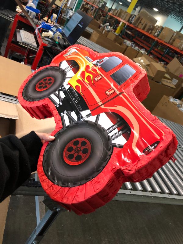 Photo 1 of Large Truck Pinata Birthday Fiesta for Kids Big Construction Pinata with Stick Blindfold Confetti Party Supplies for Boys Carnival Events Mexican Decor Games, 21.6 x 13.8 x 2.4 Inch (Red)
