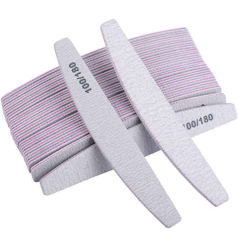 Photo 1 of 25 Pieces 100/180 Grits Nail Files and Buffers Professional Double Sided Emery Boards Manicure Tool for Acrylic Nails