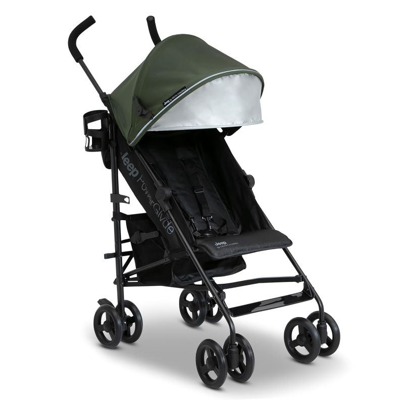 Photo 1 of ***NOT EXACT***Jeep PowerGlyde Stroller by Delta Children - Lightweight Travel Stroller with Smoothest Ride & Compact Fold, 3-Position Recline, Extra Large Storage Basket, Olive Green