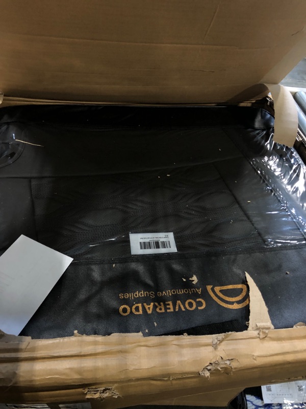 Photo 3 of ***USED//MISSING PIECES*** Coverado Car Seat Covers, Premium Nappa Leather Sideless Auto Seat Cushions Full Set with Embossed Pattern, Universal Fit Interior Accessories for Most Cars, Sedans, SUVs and Trucks, Black Black FullSet