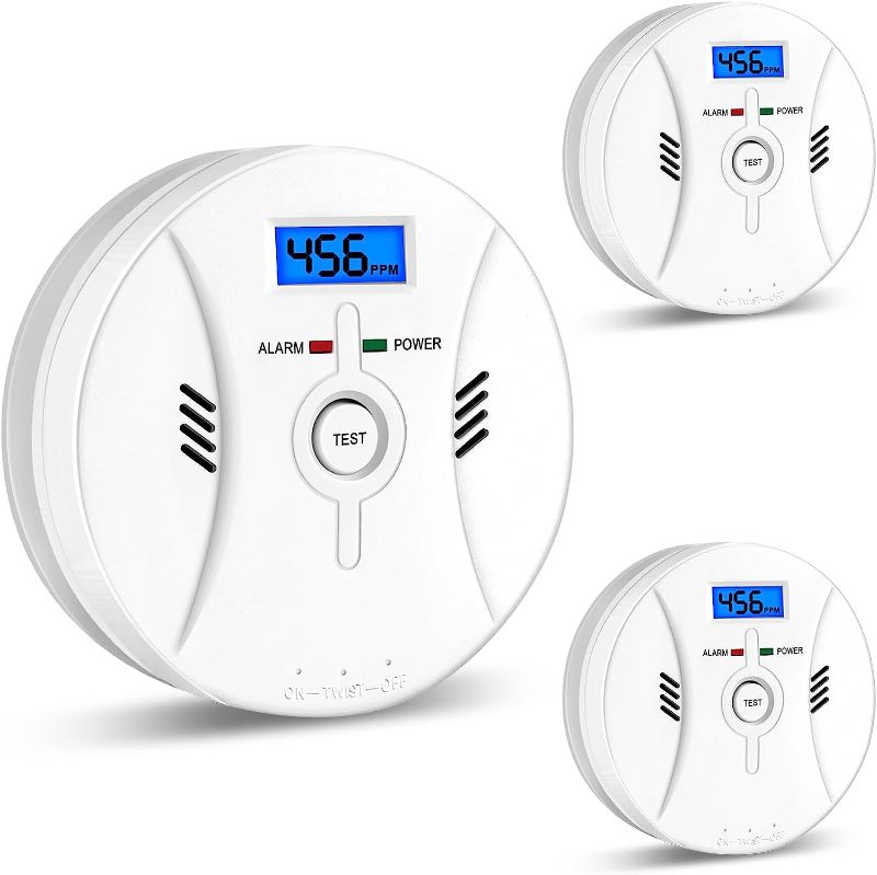 Photo 1 of 3-Pack Carbon Monoxide Detectors?Smoke Detector?2 in 1 CO & Smoke Alarm?Smoke Combination CO Alarm,Fire CO for Alarm for Home and Kitchen,LED Screen, CO Carbon Monoxide & Smoke Alarm,3-Pack
