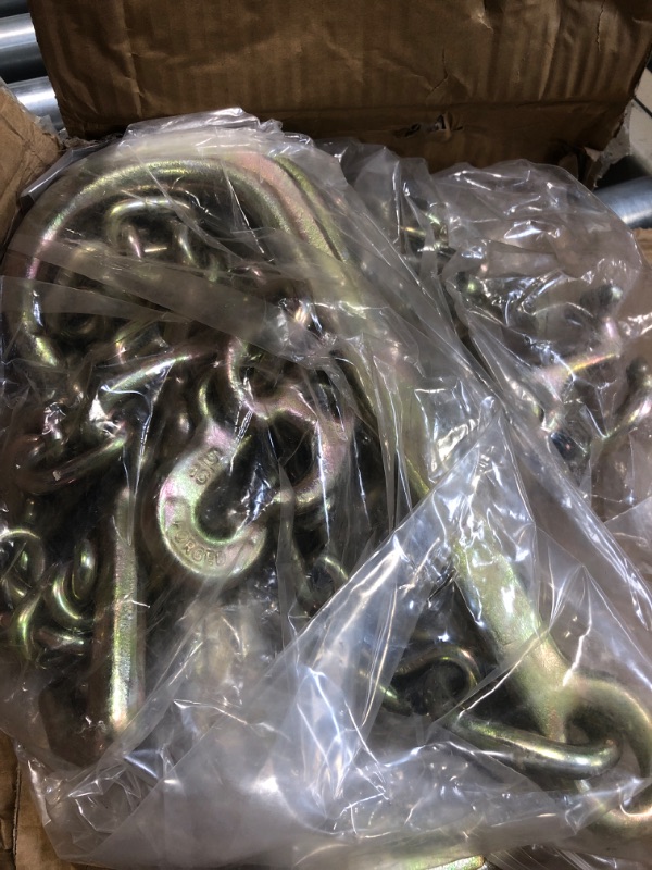 Photo 3 of Gooeap 2 Pack 5/16 Inch x 6 ft Grade 70 Tow Chains with 15 Inch Long Shank J Hook and R T J Cluster & Grab Hooks, 4700 lbs Working Load Limit