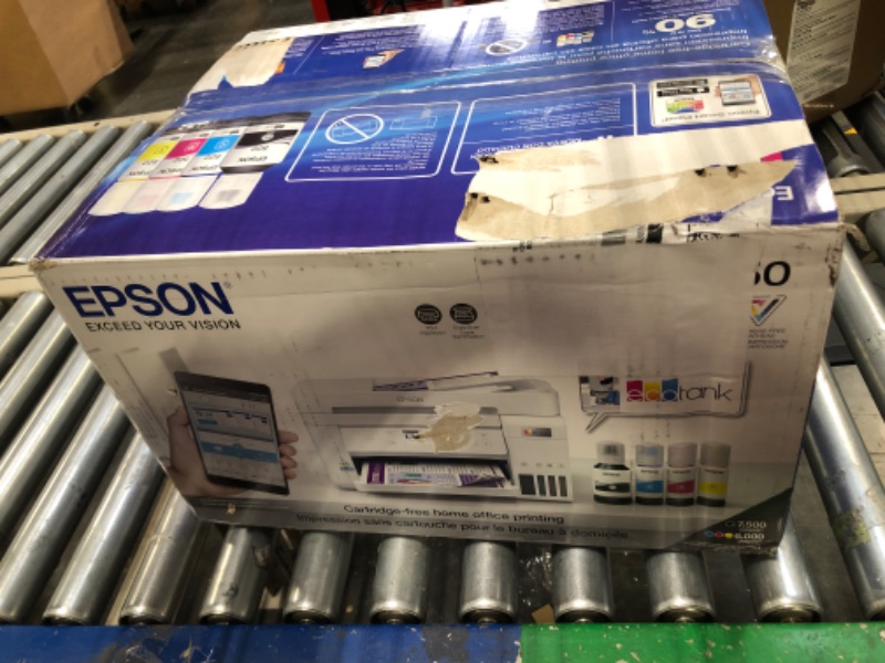 Photo 2 of Epson EcoTank ET-3850 Wireless Color All-in-One Cartridge-Free Supertank Printer with Scanner, Copier, ADF and Ethernet – The Perfect Printer Home Office ET-3850 (New)