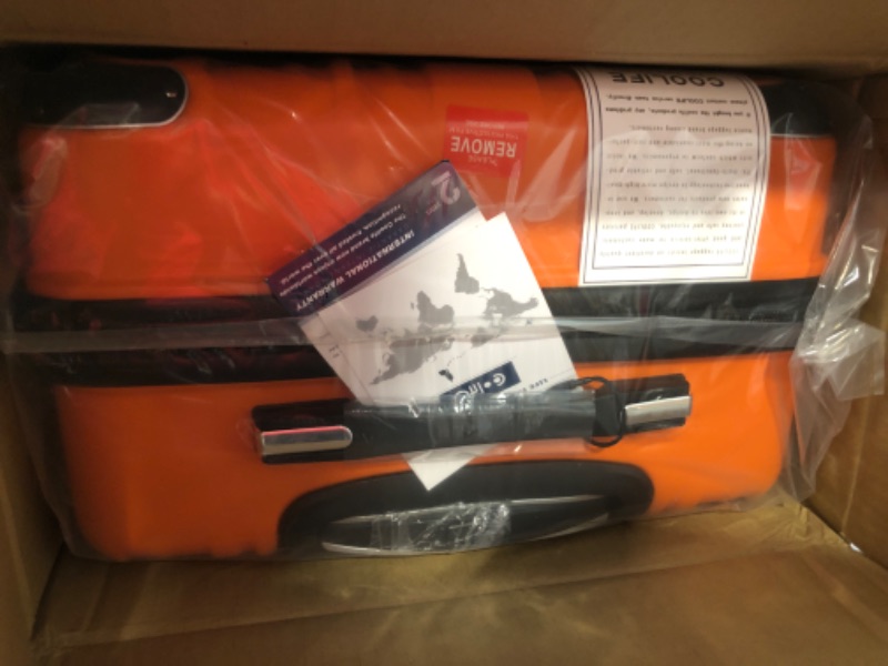 Photo 1 of Coolife Luggage Expandable(only 28") Suitcase PC+ABS Spinner 20in 24in 28in Carry on (orange new