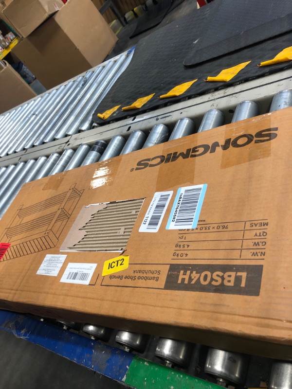 Photo 1 of SONGMICS Shoe Rack Bench, 3-Tier Bamboo Shoe Organizer Storage Shelf, Holds 286 lb, Black ULBS04H