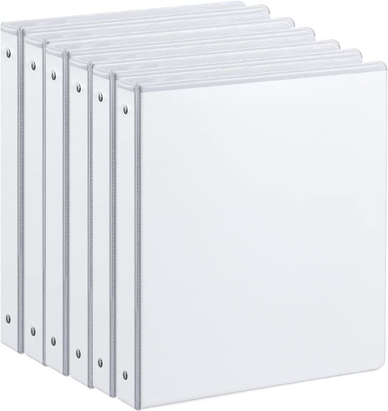 Photo 1 of 1-inch 3 Ring Binder with 2 Interior Pockets, 1'' Basic Binders Holds US Letter Size 8.5'' x 11'' Paper - Durable, Versatile Binders for Office, Home, and School Use, 11 Pack (White)