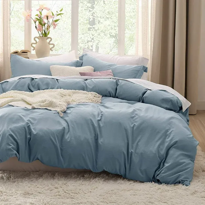 Photo 1 of  Mineral Blue Duvet Cover Full Size - Soft Prewashed Full Duvet Cover Set, 3 Pieces, 1 Duvet Cover 80x90 Inches with Zipper Closure and 2 Pillow