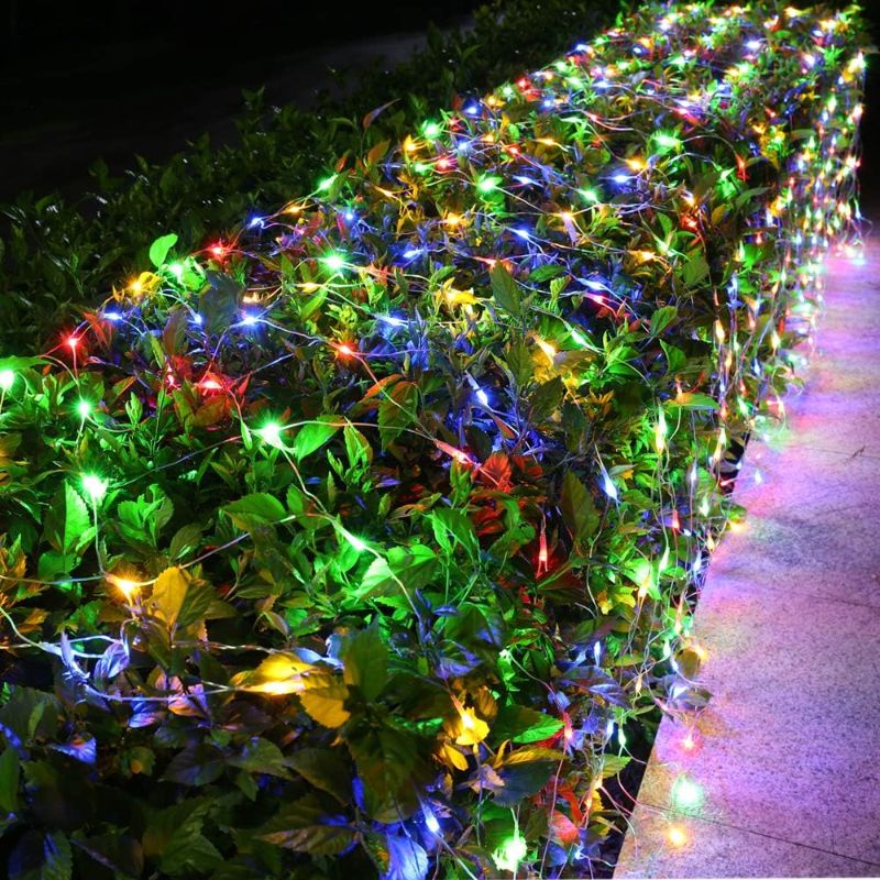 Photo 1 of 6 Pcs Christmas Net Lights 96 Led Christmas Decorations for Bushes 5 x 5 Ft, Plug in Connectable Wire Mesh Christmas Lights for Xmas Outdoor Yard Tree Patio Shrub Holiday Outside Garden(Multicolor)