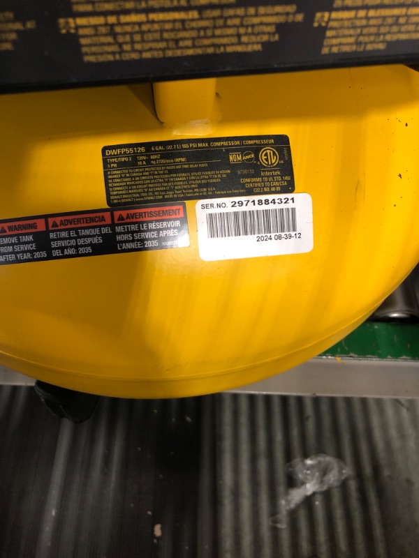 Photo 3 of DEWALT Pancake Air Compressor, 6 Gallon, 165 PSI (DWFP55126)