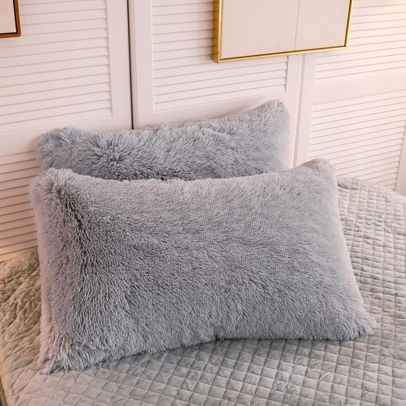 Photo 1 of ** similar to image**
XeGe Faux Fur Throw Pillow Cases, Plush Shaggy Ultra Soft Pillow Covers, Fluffy Crystal Velvet Decorative Pillowcases, Furry Fuzzy Pillow Shams Zipper Closure, Set of 2 