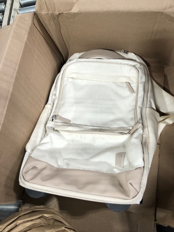 Photo 3 of ** missing Toiletry Bag** 
 BAGSMART Rolling Backpack, Water-Resistant Travel Laptop Backpacks with Wheels for Adults, 17 Inch Large Roller Business Backpack Carry on Travel bag with Packing Cube and Toiletry Bag, Beige